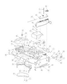 Stamped Deck Diagram and Parts List for M48-KWS 53AB5D4M150-17-HP Cub Cadet Lawn Tractor